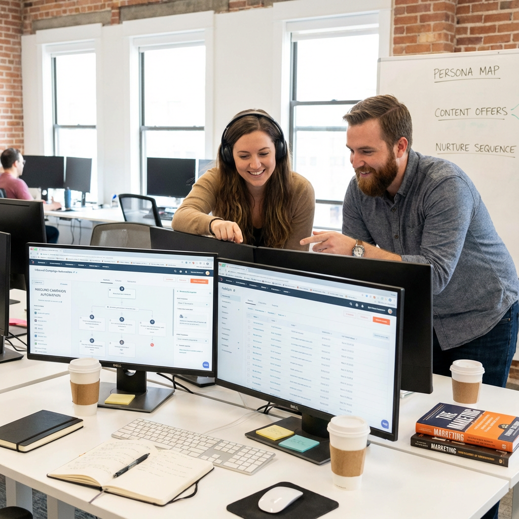 Equipo de marketing trabajando